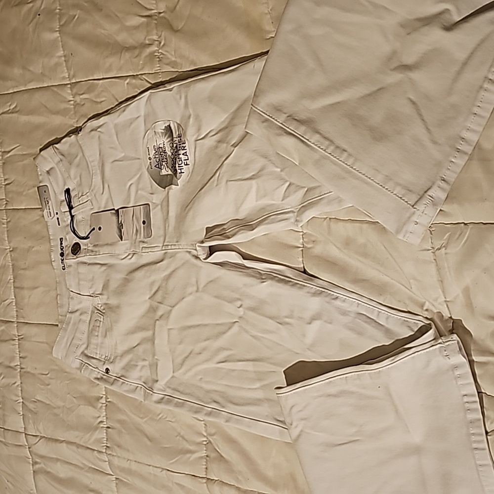 White super stretchy flare jeans